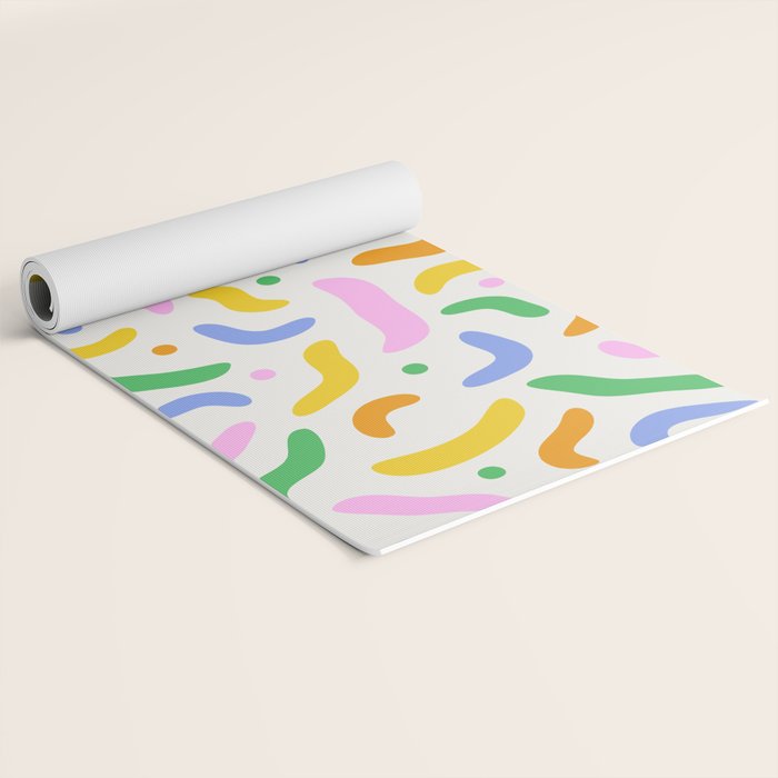 Fun colorful line doodle art pattern Yoga Mat Gallery Image 2