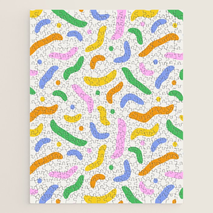 Fun colorful line doodle art pattern Jigsaw Puzzle Gallery Image 1