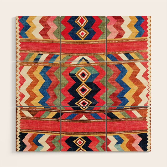 Bolan Varamin North Persian Kilim Wood Wall Art Gallery Image 1