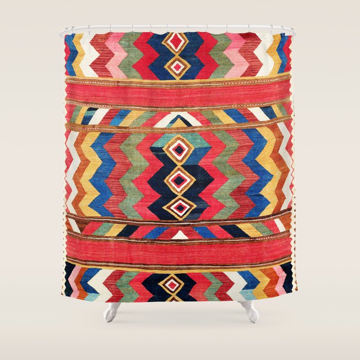 Bolan Varamin North Persian Kilim Shower Curtain Gallery Image 1