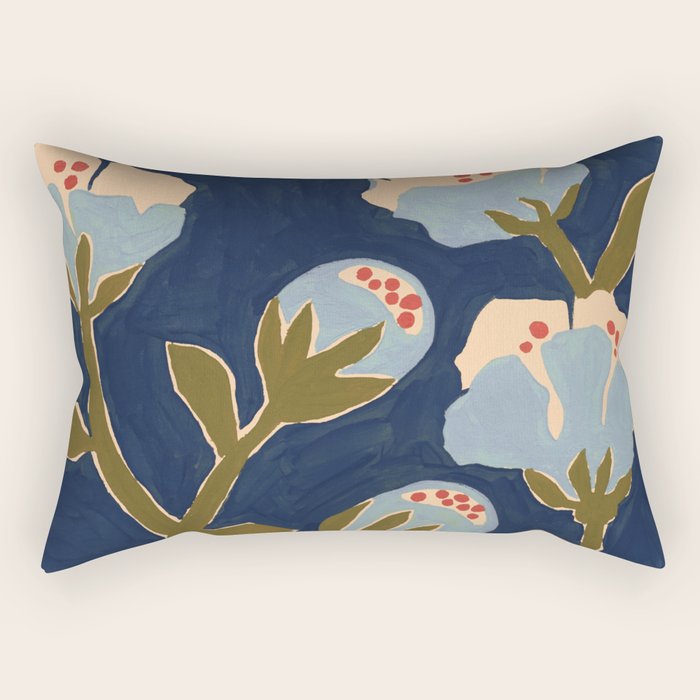 Blue Perennial Rectangular Pillow Gallery Image 2