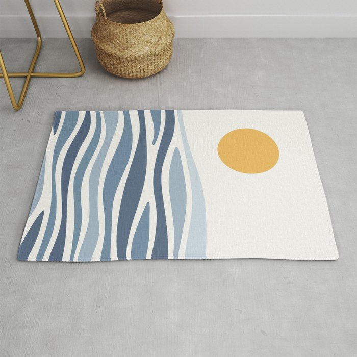 Blue Ocean Waves and the Sun Rug Gallery Image 1