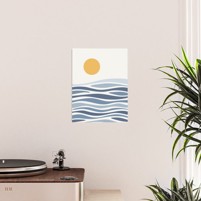 Blue Ocean Waves and the Sun Poster Gallery Image 2