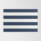 Marinière Nautical Navy Blue and White Mariniere Stripes  Rug Gallery Image 2