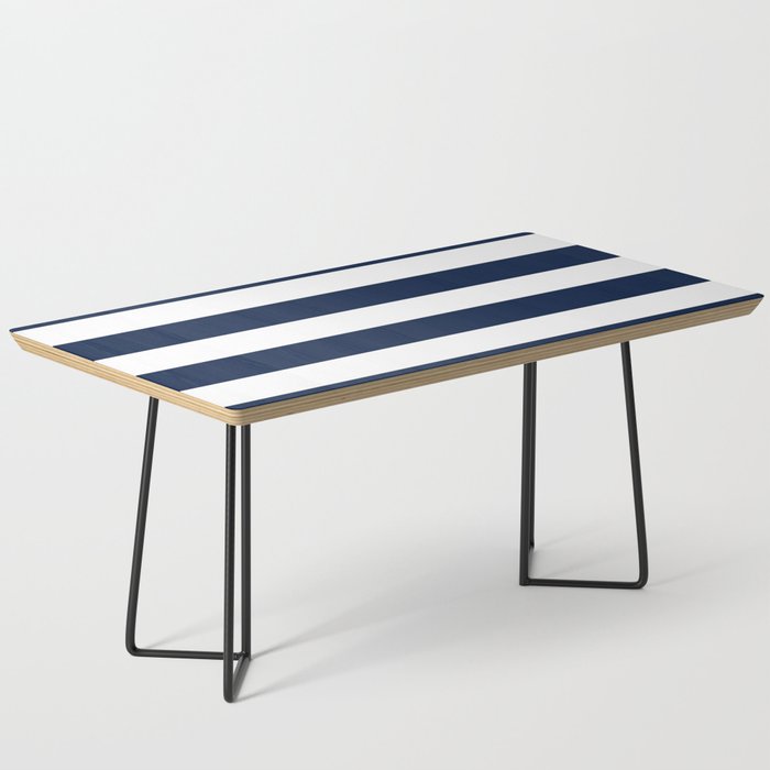 Marinière Nautical Navy Blue and White Mariniere Stripes  Coffee Table Gallery Image 1