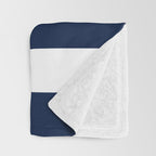 Marinière Nautical Navy Blue and White Mariniere Stripes  Throw Blanket Gallery Image 3