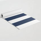 Marinière Nautical Navy Blue and White Mariniere Stripes  Yoga Mat Gallery Image 2