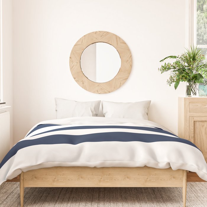 Marinière Nautical Navy Blue and White Mariniere Stripes  Duvet Cover Gallery Image 3