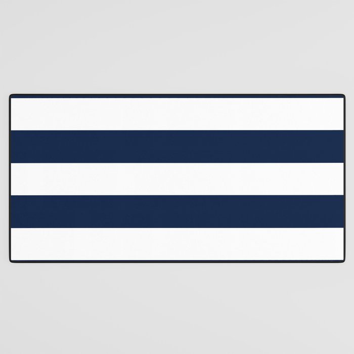 Marinière Nautical Navy Blue and White Mariniere Stripes  Desk Mat Gallery Image 3