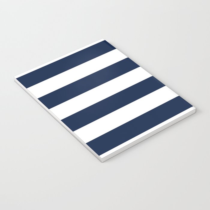 Marinière Nautical Navy Blue and White Mariniere Stripes  Notebook Gallery Image 3