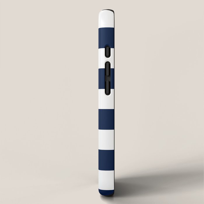 Marinière Nautical Navy Blue and White Mariniere Stripes  iPhone Case Gallery Image 2