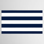Marinière Nautical Navy Blue and White Mariniere Stripes  Tablecloth Gallery Image 2