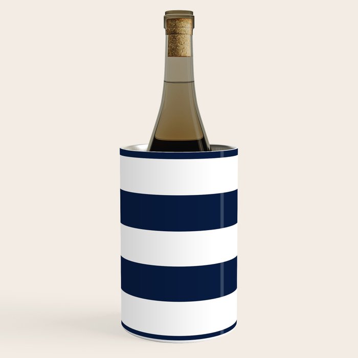 Marinière Nautical Navy Blue and White Mariniere Stripes  Wine Chiller Gallery Image 1