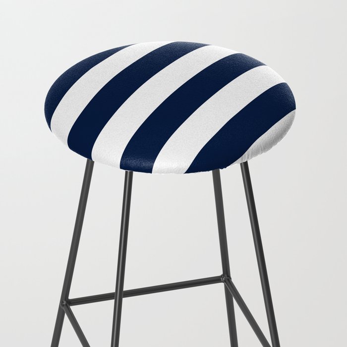Marinière Nautical Navy Blue and White Mariniere Stripes  Stool Gallery Image 2