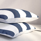 Marinière Nautical Navy Blue and White Mariniere Stripes  Pillow Sham Gallery Image 3