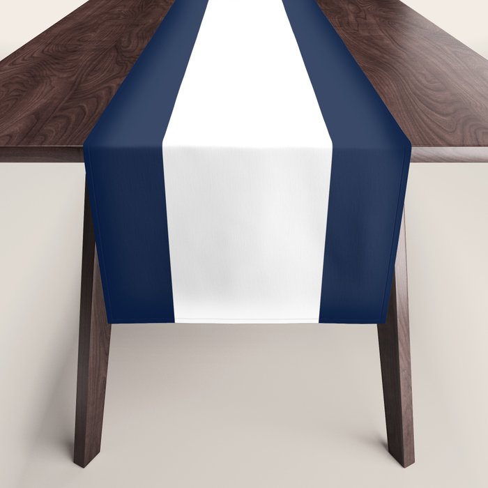 Marinière Nautical Navy Blue and White Mariniere Stripes  Table Runner Gallery Image 1