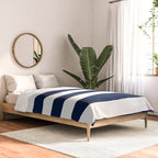Marinière Nautical Navy Blue and White Mariniere Stripes  Comforter Gallery Image 2