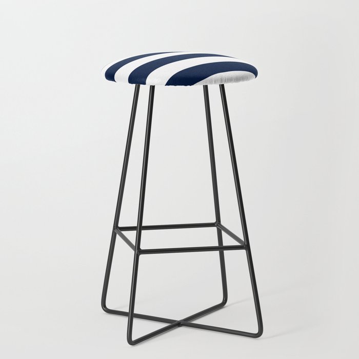 Marinière Nautical Navy Blue and White Mariniere Stripes  Stool Gallery Image 1