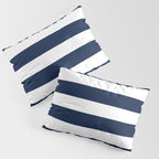 Marinière Nautical Navy Blue and White Mariniere Stripes  Pillow Sham Gallery Image 3
