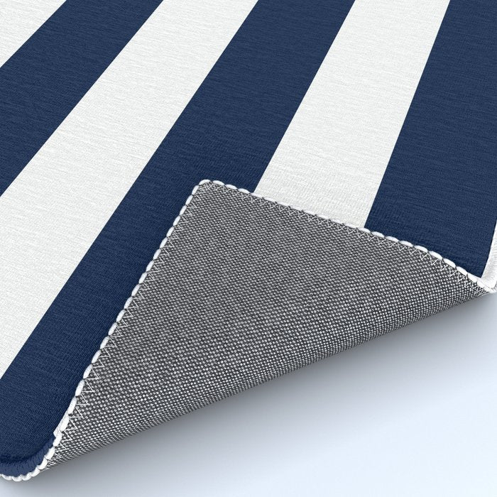 Marinière Nautical Navy Blue and White Mariniere Stripes  Rug Gallery Image 4
