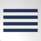 Marinière Nautical Navy Blue and White Mariniere Stripes  Welcome Mat Gallery Image 1