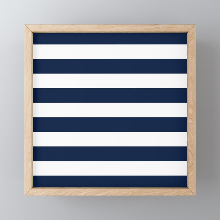 Marinière Nautical Navy Blue and White Mariniere Stripes  Mini Art Print Gallery Image 1