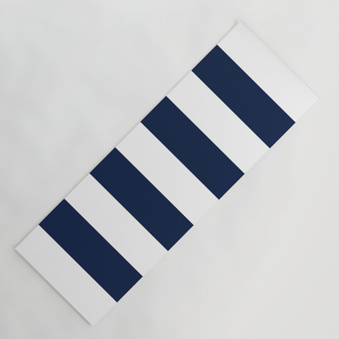 Marinière Nautical Navy Blue and White Mariniere Stripes  Yoga Mat Gallery Image 1