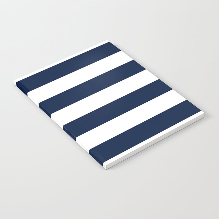 Marinière Nautical Navy Blue and White Mariniere Stripes  Notebook Gallery Image 1