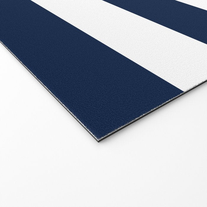 Marinière Nautical Navy Blue and White Mariniere Stripes  Welcome Mat Gallery Image 2
