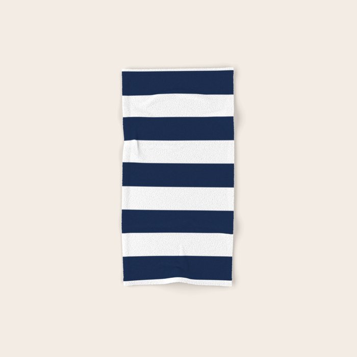 Marinière Nautical Navy Blue and White Mariniere Stripes  Towels Gallery Image 1