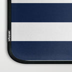 Marinière Nautical Navy Blue and White Mariniere Stripes  Laptop Sleeve Gallery Image 3