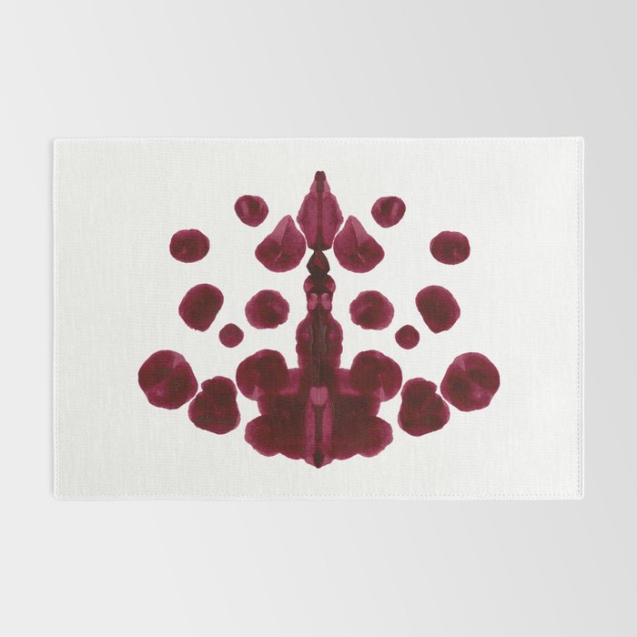 Burgundy Inkblot Pattern Rorschach Test Rug Gallery Image 2