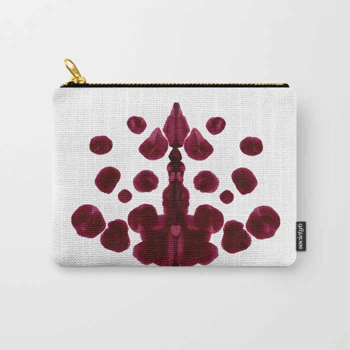Burgundy Inkblot Pattern Rorschach Test Carry All Pouch Gallery Image 1