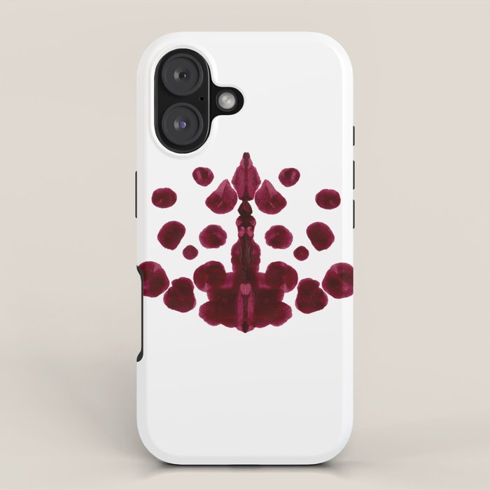 Burgundy Inkblot Pattern Rorschach Test iPhone Case Gallery Image 1
