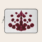Burgundy Inkblot Pattern Rorschach Test Laptop Sleeve Gallery Image 1
