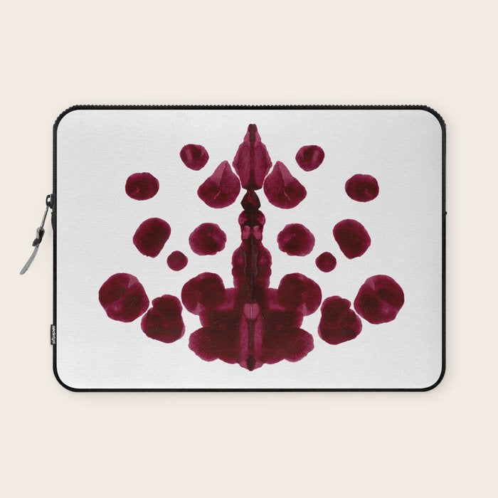Burgundy Inkblot Pattern Rorschach Test Laptop Sleeve Gallery Image 1
