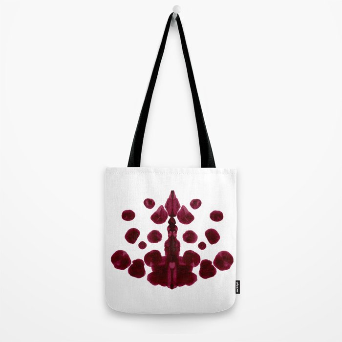 Burgundy Inkblot Pattern Rorschach Test Tote Bag Gallery Image 2