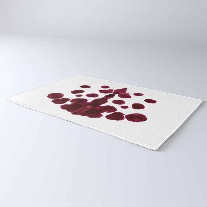 Burgundy Inkblot Pattern Rorschach Test Rug Gallery Image 3