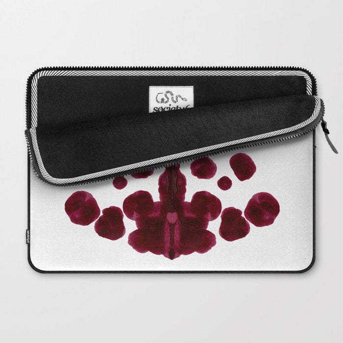 Burgundy Inkblot Pattern Rorschach Test Laptop Sleeve Gallery Image 2