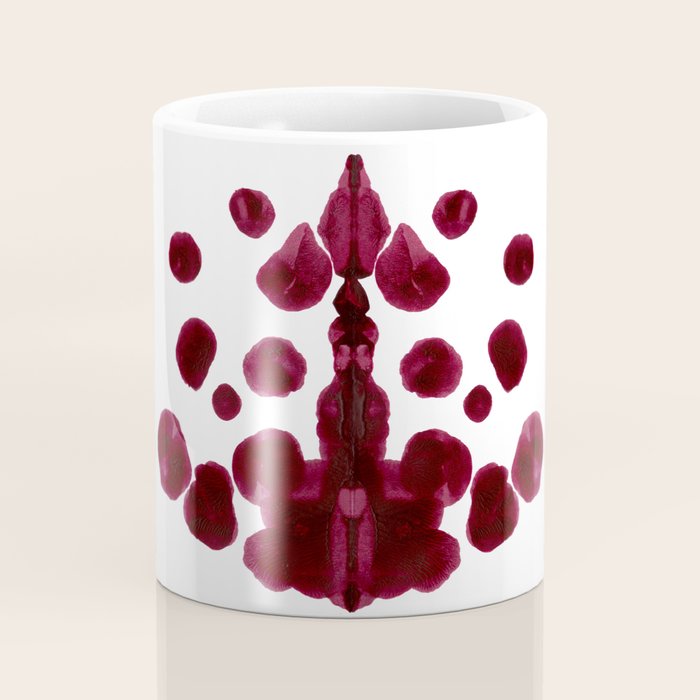 Burgundy Inkblot Pattern Rorschach Test Coffee Mug Gallery Image 4