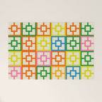Mid Century Modern Colorful Geometric Breeze Block Pattern Welcome Mat Gallery Image 1