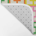 Mid Century Modern Colorful Geometric Breeze Block Pattern Bath Mat Gallery Image 2