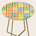 Mid Century Modern Colorful Geometric Breeze Block Pattern Side Table Gallery Image 2