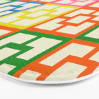 Mid Century Modern Colorful Geometric Breeze Block Pattern Bath Mat Gallery Image 3