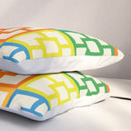 Mid Century Modern Colorful Geometric Breeze Block Pattern Pillow Sham Gallery Image 3