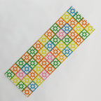 Mid Century Modern Colorful Geometric Breeze Block Pattern Yoga Mat Gallery Image 1