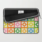Mid Century Modern Colorful Geometric Breeze Block Pattern Laptop Sleeve Gallery Image 2