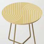 Minimal Line Curvature XXVIII Butter Yellow Mid Century Modern Arch Abstract Side Table Gallery Image 2