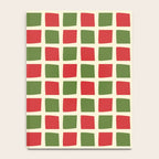 Christmas Windows Mid Century Modern Checkered Red Green Cream Retro Holiday Pattern Notebook Gallery Image 4