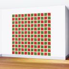 Christmas Windows Mid Century Modern Checkered Red Green Cream Retro Holiday Pattern Wall Mural Gallery Image 2
